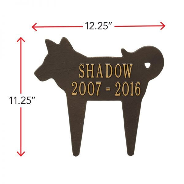 Dog Silhouette Pet Memorial Personalized Lawn Plaque - Image 2